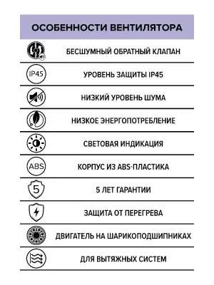 Вентилятор накладной AEON D125 обр.клапан DICITI