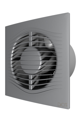 Вентилятор накладной SLIM D125 обр.клапан Gray metal DICITI