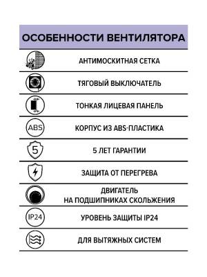 Вентилятор накладной E D150 сетка тяг.выкл. ERA