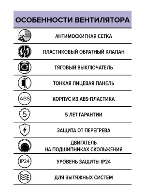 Вентилятор накладной E D150 сетка обр.клапан тяг.выкл. ERA