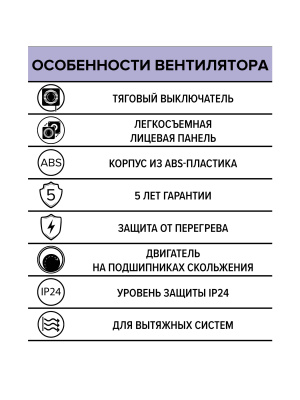 Вентилятор накладной QUADRO D100 тяг.выкл. ERA