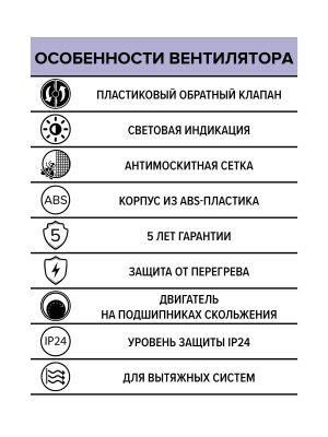 Вентилятор накладной ERA D125 обр.клапан ERA